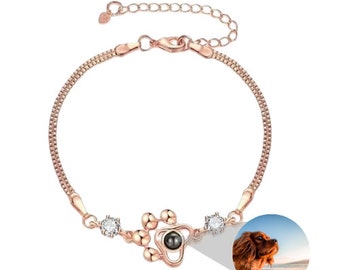 Bracciale per proiezione fotografica, braccialetto fotografico personalizzato, gioielli commemorativi per animali domestici, regalo personalizzato, regali per la perdita di animali domestici, braccialetto fotografico, braccialetto personalizzato