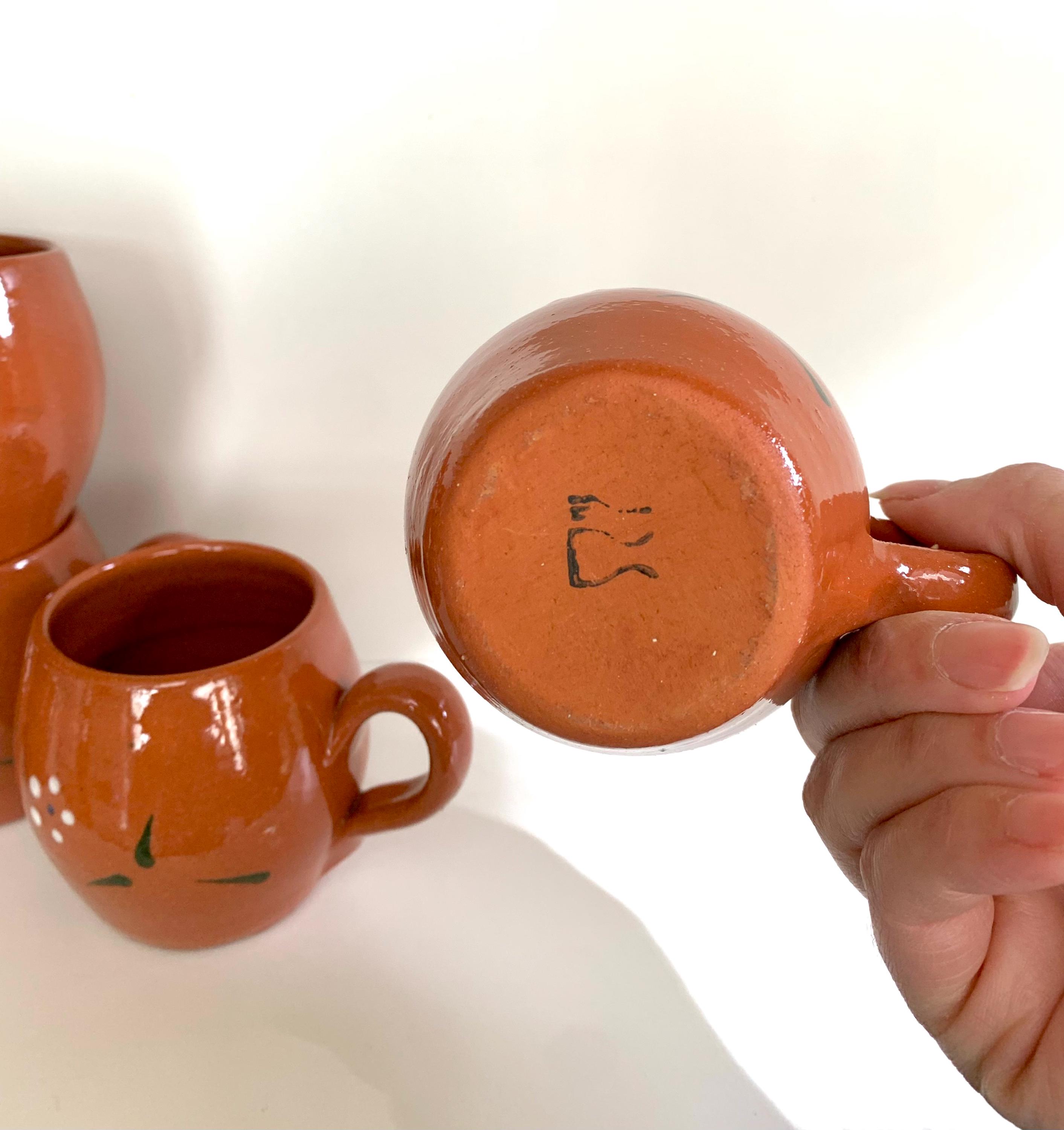 Lot De 6 Tasses à Café En Céramique Vintage - Multicolore - Lavable Machine - Occasion