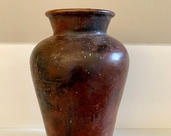 Braune Vintage Keramik Vase - antike Keramik Wohndeko