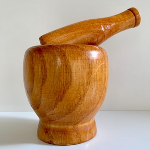 Mini wooden mortar and pestle - vintage kitchen decor