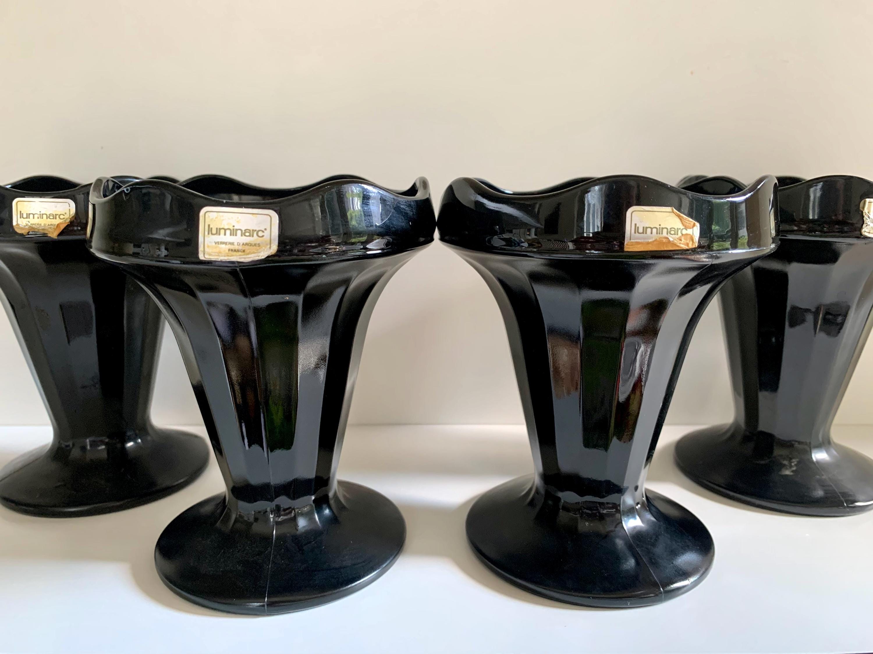 4 Copas De Champán Vintage Luminarc De Francia: Plato Hondo Estilo Años 20