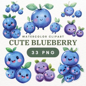 33 PNG Blueberry Clipart: Watercolor Fruit, Images, Graphics, Basket & Berries for Smoothies