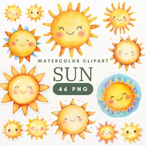 46 PNG Sun Clipart - Sunshine, Sunny, Cute Sun, Summer, Happy Sun, Sunrise, Weather, Sun Silhouette, Cute Sunshine Clipart