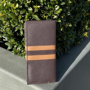 Cartera larga de cuero de primera calidad para hombres y mujeres / Cartera delgada, elegante y duradera