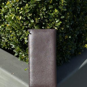 Cartera larga de cuero de primera calidad para hombres y mujeres / Cartera delgada, elegante y duradera