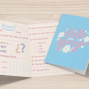 Printable Gender Reveal Guessing Game – Baby Shower Prediction Card – Fun Baby Activity for Guests, Boy or Girl Party Game, Instant Download