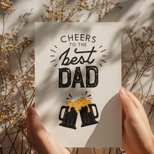 Carte imprimable pour la fête des pères – « Bravo au meilleur papa » – chope à bière amusante pour papa – téléchargement immédiat