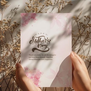 Mother’s Day Card Printable – Religious Floral Card for Mom – Instant Digital Download – 5x7” Greeting Card
