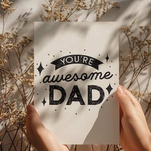 "Druckbare Vatertagskarte - ""You're Super Dad"" - Einfache und stilvolle digitale Karte - Sofortdownload."
