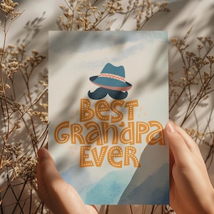 Biglietto d'auguri per la festa del papà "Il nonno migliore di sempre" - Biglietto d'auguri carino per il nonno di papà - Regalo divertente e sentito dai nipoti