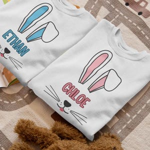 Personalized Easter Bunny Tee for Toddlers: Adorable Kids Graphic Shirt, Spring Outfit Gift