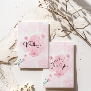 Mother's Day Card Set Printable – 2 Floral Greeting Cards Instant Download, DIY Digital Cards for Mom Gift