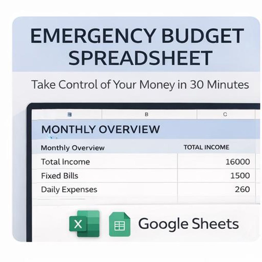 Emergency Budget Spreadsheet – Take Control of Your Money in 30 Minutes ...