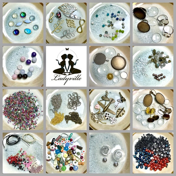 Kit de fabrication de bijoux à faire soi-même, plus de 20 pièces de bijoux comme cadeau pour elle pour la fabrication de colliers, boucles d'oreilles, bagues, bracelets.