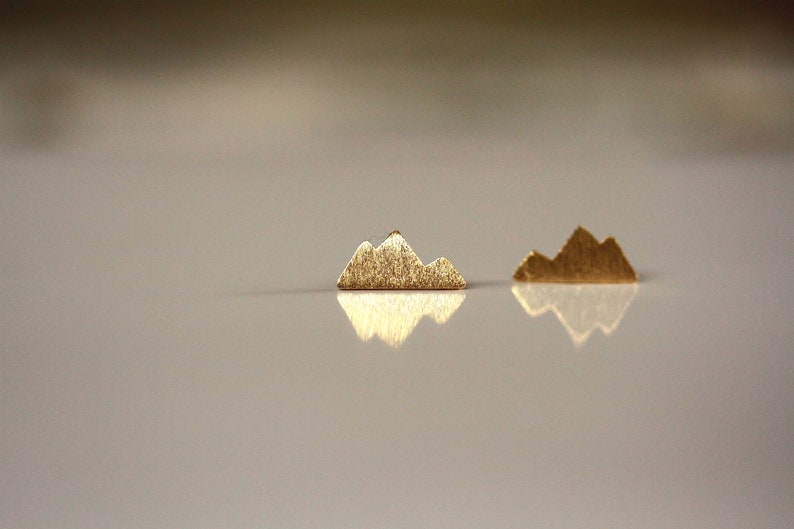 Mountains earrings / Wanderlust stud earrings / Modern image 2