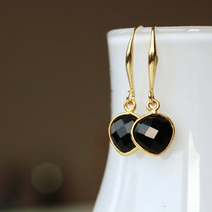 Black onyx earrings gemstone earrings personal gift for her gift for wife girlfriend sister mother image 2