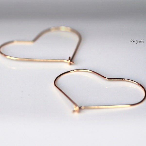 Gold plated earrings heart hoop earrings minimalist earrings romantic gift for her girlfriend sister wife wedding engagement Easter