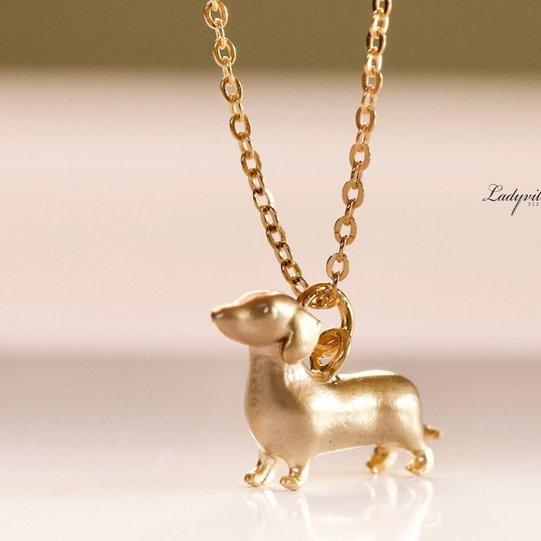 Kette Dackel Hund Gold / Geschenk für Sie / besonderes Geschenk / Dachshund Schmuck / moderne Kette / HundeSchmuck / Tier Kette / Haustier