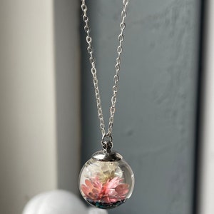 Flower necklace flower jewelry terrarium in cast resin piece garden as a necklace as a gift for her for women girlfriend mother sister image 10