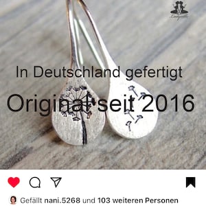 Sterling Silber Ohrringe Hand gestempelte Pusteblume / seit 2015 /Geschenk für Sie / Pusteblumen Schmuck / minimalistisch / Einzigartig Bild 6