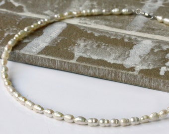 Zoetwaterparelketting unisex: Choker met parels voor dames en heren