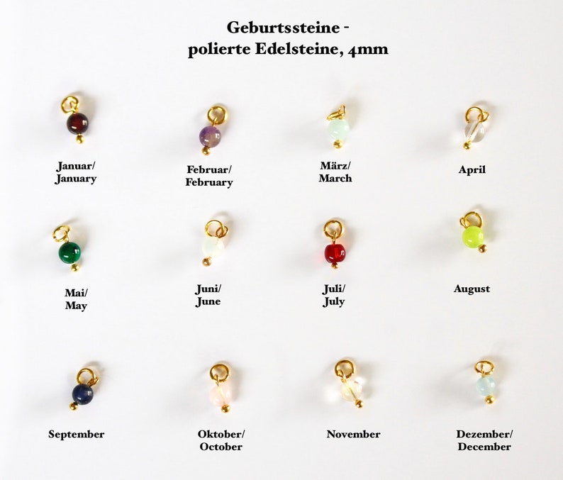 Birthstone Personalized Pendant / NOT to be purchased individually / Add-on / Gemstone Pendant / Pearl Pendant / Personal Birthstone image 2