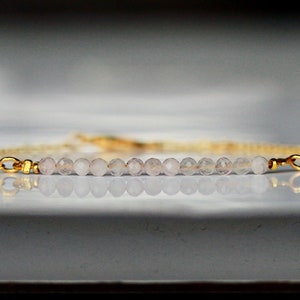 Bracelet de pierres précieuses quartz rose comme cadeau pour sa petite amie, bracelet de perles et bijoux en pierre de naissance pour les enfants d'anniversaire d'octobre image 6