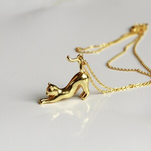 Chain cat sterling silver gold animal jewelry kitten animal minimalist gift for her women sister girlfriend mother image 5