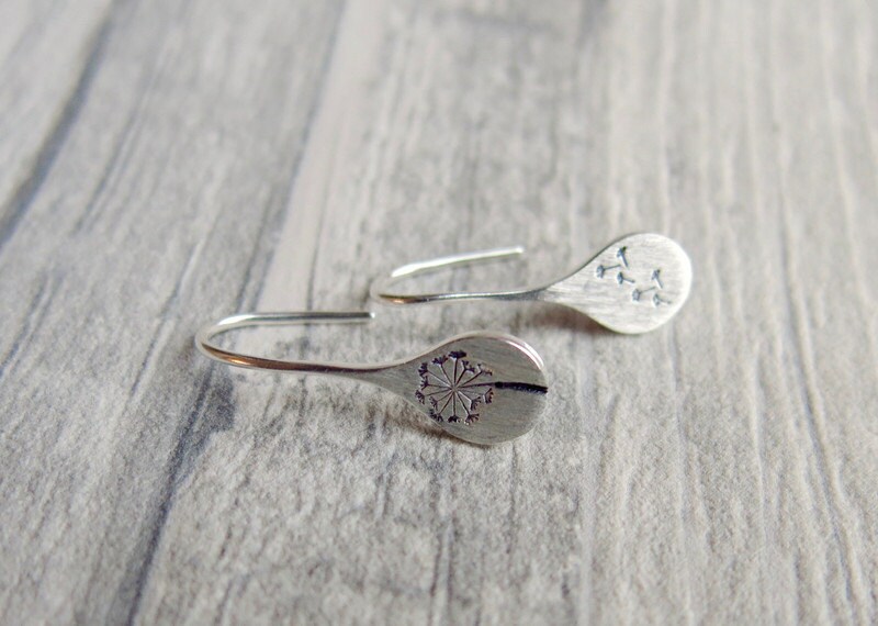 Elegant Silver Earrings in Dandelion Leaf Design