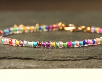 Bracelet beads colorfully filled / friendship bracelet / colorful anklet / gift for her / cheerful bracelet / minimalist jewelry