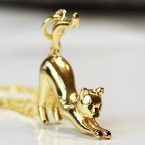 Chain cat sterling silver gold animal jewelry kitten animal minimalist gift for her women sister girlfriend mother image 1