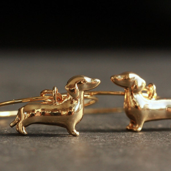 Creolen Dackel Hund Gold als außergewöhnlicher Dachshund Schmuck ein tierisches Geschenk für Sie