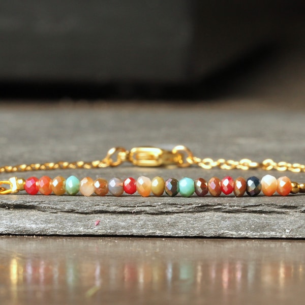 Armband Perlen / Armband bunt  / Geschenk für Sie / Himmlisches Armband / Regenbogen Armband / minimalistischer Schmuck / außergewöhnlich