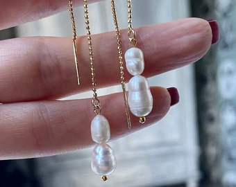 Earrings pearl freshwater pearl earrings as a minimalist real gold-plated gift also perfect as a birthstone for those born in June