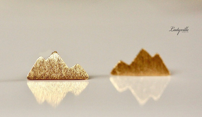 Mountains earrings / Wanderlust stud earrings / Modern image 0