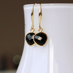 Black onyx earrings gemstone earrings personal gift for her gift for wife girlfriend sister mother image 4