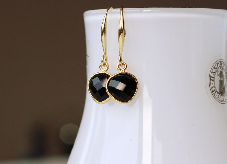 Black onyx earrings gemstone earrings personal gift for her gift for wife girlfriend sister mother image 4