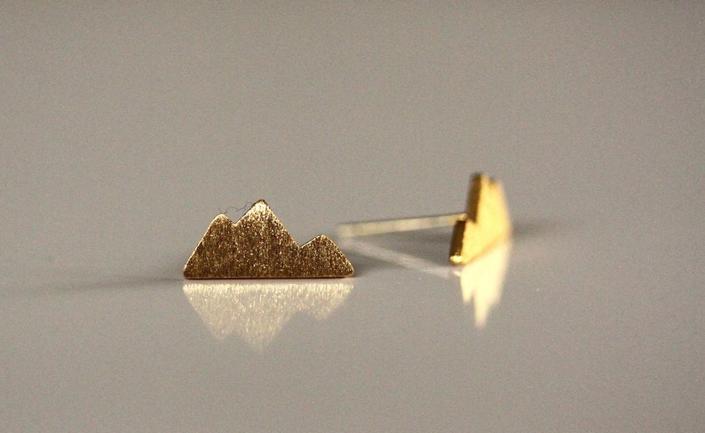 Mountains earrings / Wanderlust stud earrings / Modern image 1