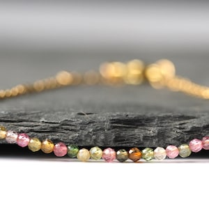 Gemstone bracelet tourmaline pearls as a noble and minimalist gift for her in sparkling rainbow colors