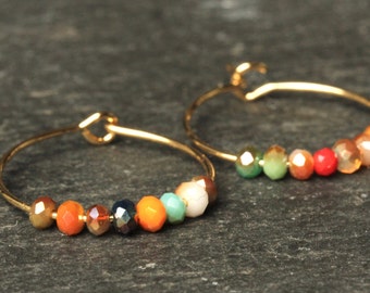 Hoop earrings pearl earrings / heavenly earrings / gift for her / original jewelry / minimalist jewelry / dazzling jewelry