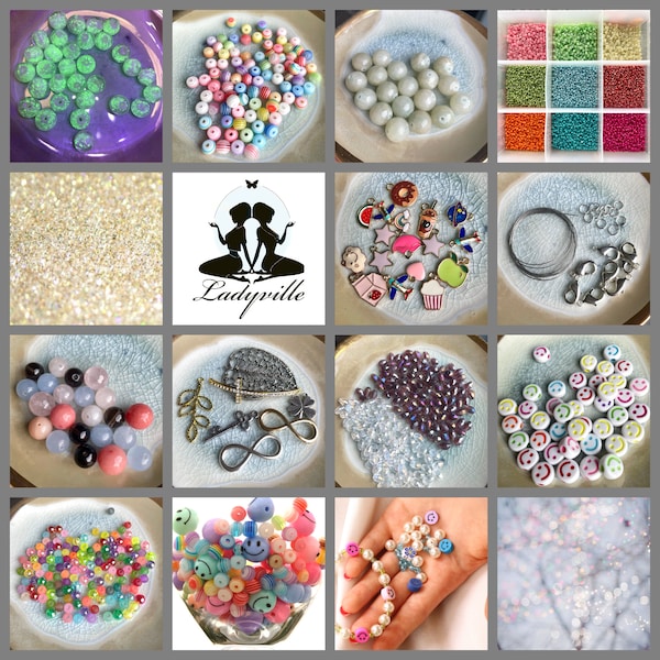 Adventskalender Perlen Schmuck DIY 2023 als perfektes Geschenk für sie für Bastefreunde zum Perlen für Ketten und Armbänder