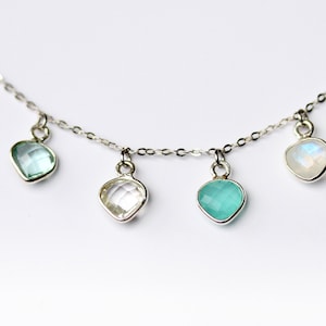 Personalizable Birthstone Necklace / Personalized Gift / Gift for Her / Gemstone Necklace / Birthday Jewelry / Family / Garnet