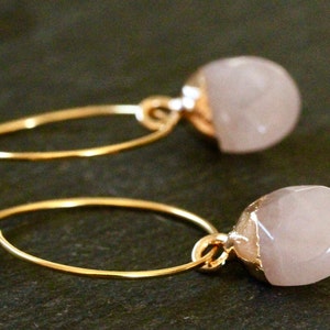 Earrings Rose Quartz Earrings / Heavenly Earrings / Gemstone Jewelry / Gift for You / Original Jewelry / Small Gift Women