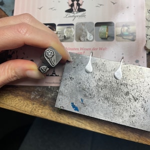Silver earrings dandelion / Sterling silver hand stamped dandelions / Gift for her / Dandelion jewelry / especially jewelry / Birhtdaygift zdjęcie 4