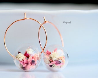 Blüten Ohrringe Perlen Creole  aus Edelstahl 316L  Statement Ohrringe Blüte Charm Einzigartig Geschenk für Sie floral Moderne Kreolen