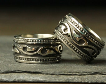 Stainless steel Viking ring for men as a massive statement ring and perfect gift for him