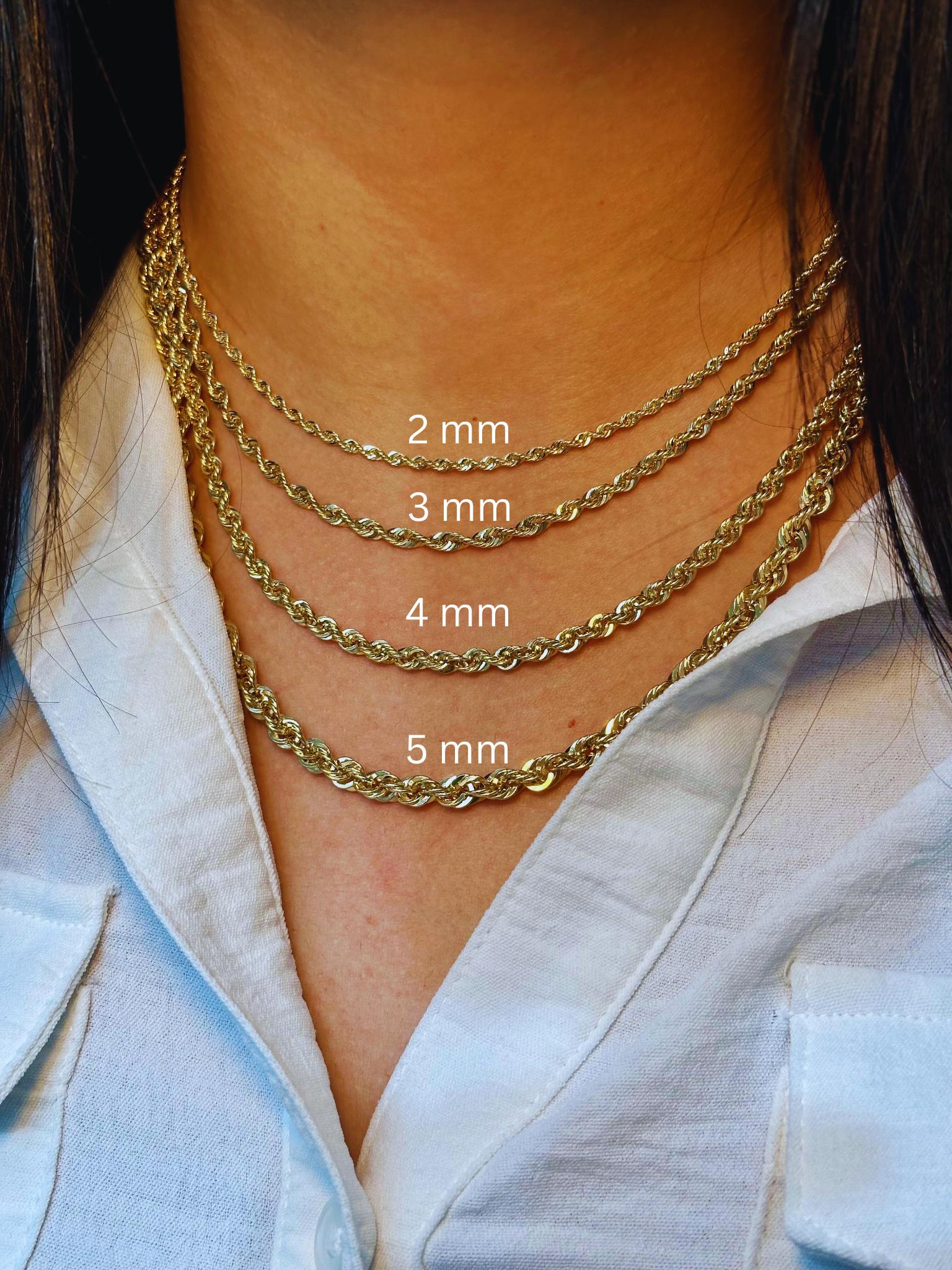 thumbnail image 2 of Nuragold 10k Yellow Gold 2mm Rope Chain Necklace - Made In Italy (16-30 Inches) 2 of 2