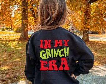 Grinch Era Christmas Youth Sweatshirt, Holiday Jumper