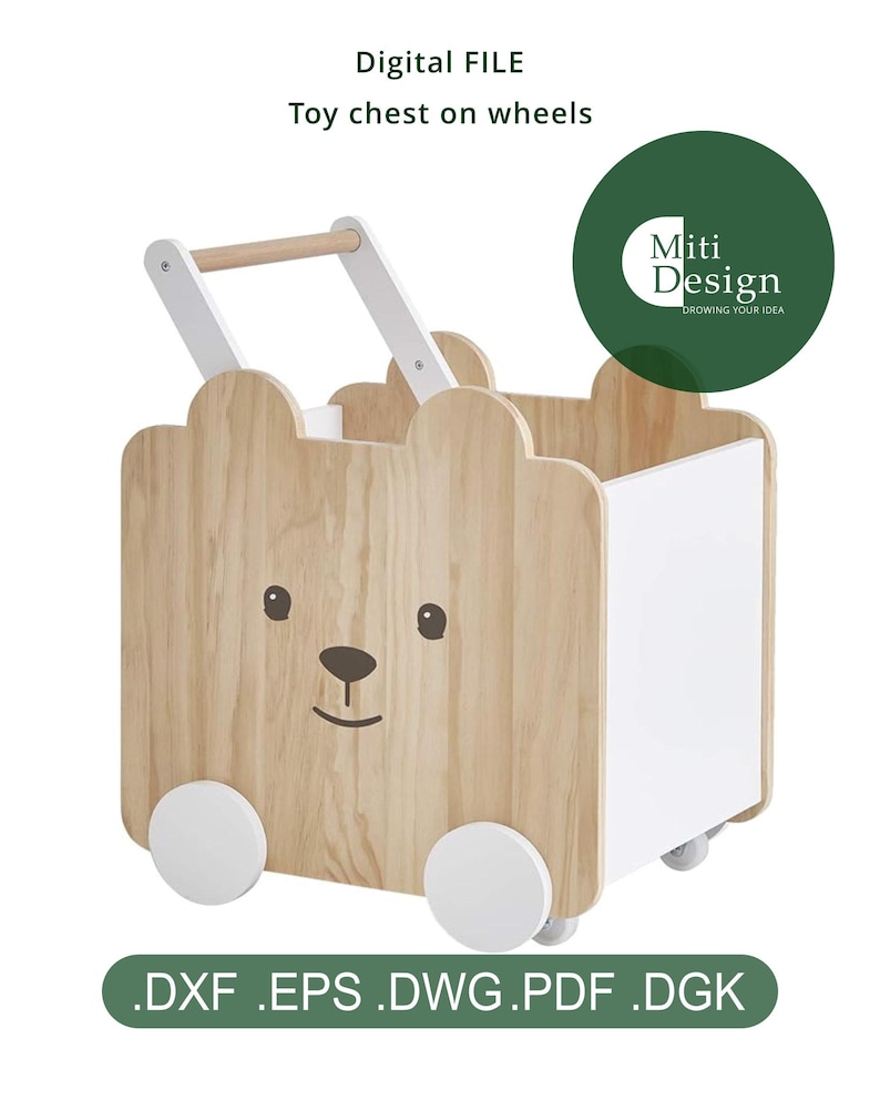CNC Digital File | Toy Chest on Wheels | Toy Storage on Wheels | Dxf ...