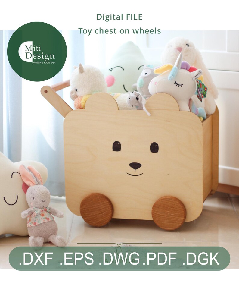 CNC Digital File | Toy Chest on Wheels | Toy Storage on Wheels | Dxf ...
